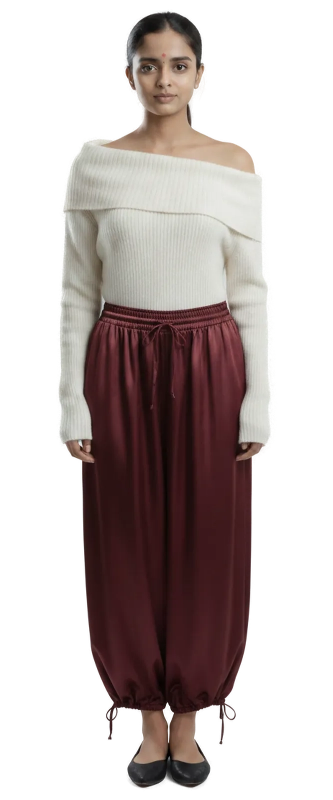 A Garu try-on render of a shopper in a teal outfit